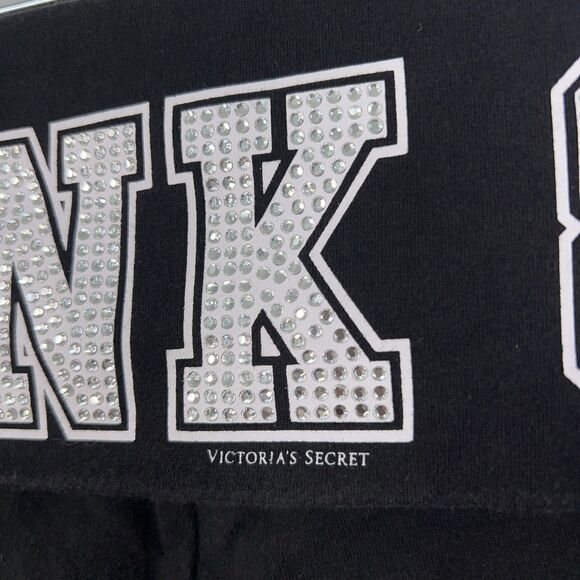 Victorias Secret PINK Pants Women Large Fold Over Yoga Capri Rhinestone 90s Y2K - Picture 8 of 16